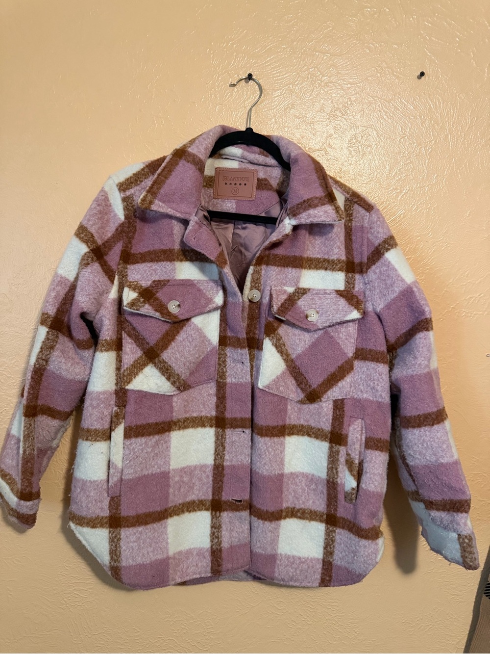 Blank nyc Pink Plaid Shacket Jacket